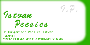 istvan pecsics business card